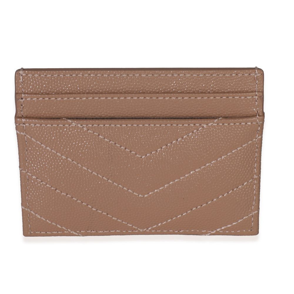Saint Laurent Pale Pink Grain De Poudre Matelasse Cassandre Card Case - Picture 3 of 4